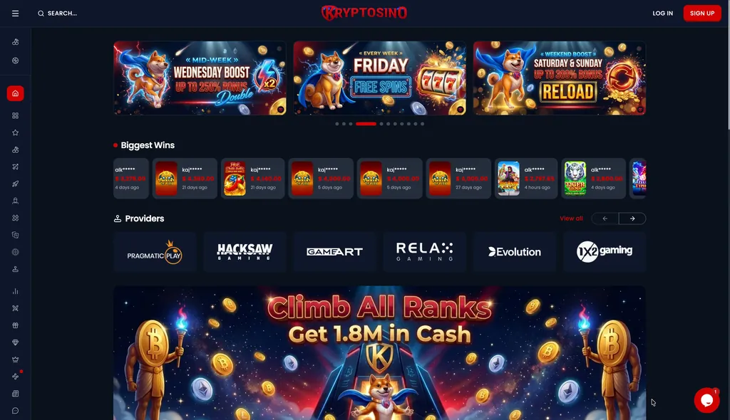 Kryptosino casino homepage